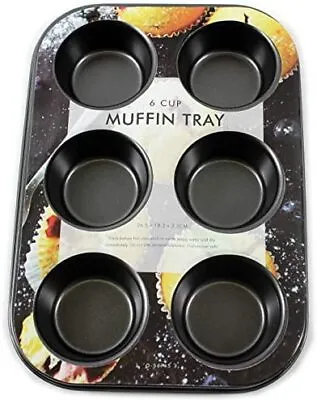 Non-Stick 6 Cupcake Baking Tray Muffin Yorkshire Pudding Baking Tray • £7.92