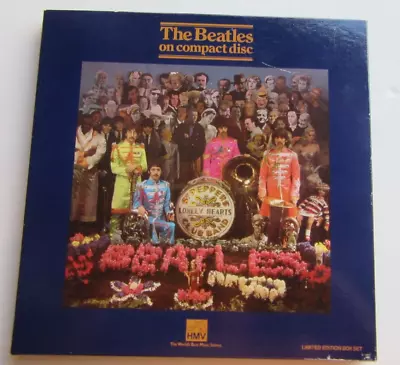 The Beatles On CD HMV  Limited Box Set Sgt. Peppers Band + Badge Book. Cut Out • $115