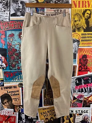 Women's Vintage 70s Khaki Equestrian Horse Riding Jodhpurs Pants 27x23 • $35