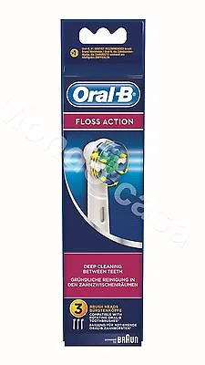 $38.02 • Buy Braun 3 Brush Heads Toothbrushes Bristles Floss Action For Electric Oral B