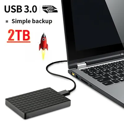 $41.99 • Buy 2.5IN USB 3.0 2TB External Hard Drive Disk SSD Solid State Drive For PC Laptop