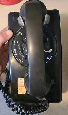 Vintage KELLOGG ITT Rotary Phone Wall Hung Black • $24.99