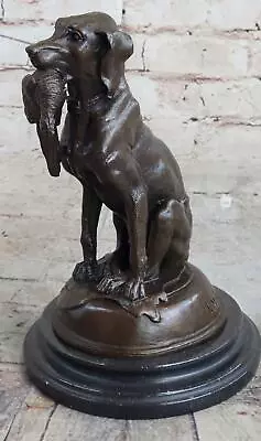 Moigniez Labrador Hunting Dog Duck Bronze Figurine Art Deco Animal Figure Decor • $299