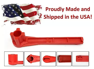 Red 4-IN-1 Bung Drum Wrench 55-30-15 Gallon Water Barrel Nut Cap Plug • $9.99