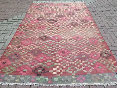 Vintage Turkish Sardes Kilim Area Rugs Antique Wool Rug Floor Carpet 76 X119  • $471.51