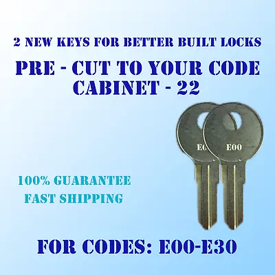 $9.95 • Buy E00-E30. Replacement Keys For Home Depot, Husky Tool Box Locks Cut To Your Code.