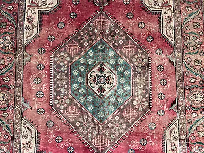 7x10 ANTIQUE HANDMADE RUG HAND-KNOTTED WOOL Vintage Oriental Red Heriz 6x10 7x9 • $995