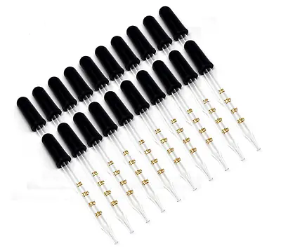 24 Pack Calibrated Glass Liquid Dropper Medicine 1ml Essential Oils Eye Pipette • $12.99