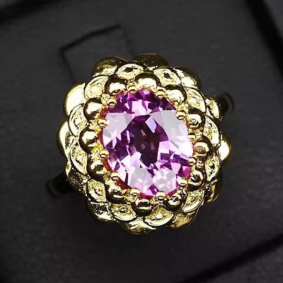 Charming Purple Pink Sapphire Rare 2.90Ct 925 Sterling Silver Handmade Rings • $0.99