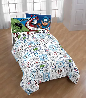 Super Hero Sheets Full Size Avengers Bedding 4pc Teen Boy's Kid's Bedding Set • $56.79