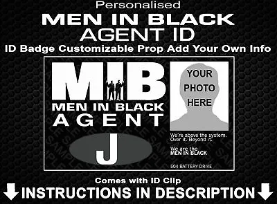 Men In Black Agent Custom Personalized Fancy Dress Cosplay Comic Con Halloween • $36.98