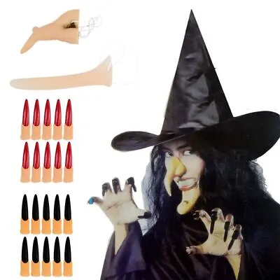 Fancy Dress Long Fake Witches Nose Props Ghost Finger Nail Cosplay Halloween • £4.64