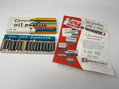 Vintage GRUMBACHER Oil Pastels Set Of 16 Brilliant Color 21-16 • $14.99