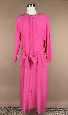 Vintage Saks Fifth Avenue Silk Size XL Modest Button Front Long Sleeve Dress • $45