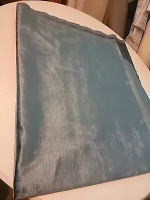 2.5 Yards Lagoon Blue Heavy Velvet Upholstery Remnant • $49.99