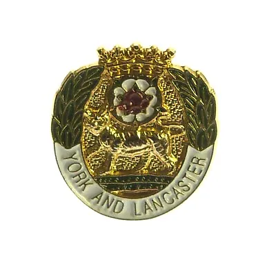 York And Lancaster Regiment Classic Hand Made In Uk Gold Plated Lapel Pin Badge • £3.89