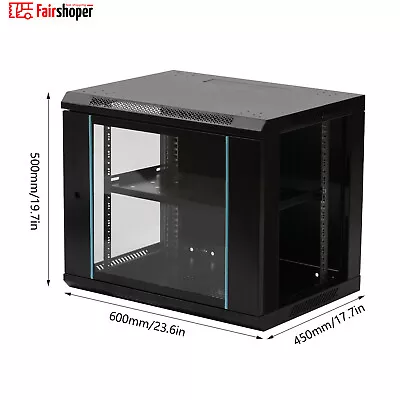 9U Network Server Data Cabinet Enclosure Rack Lockable Box 600x450x500mm • £97