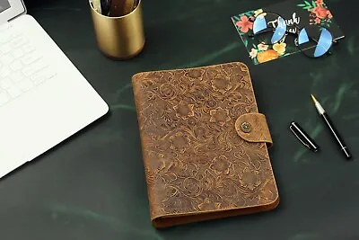 Embossed Leather A5 A6 6 Ring Binder Notebook Leather Refillable Planner Binder • $28