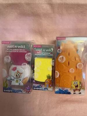 Wet N Wild Spongebob Makeup Sponge  Pineapple Sponge Case Sandy Kabuki Brush NEW • $14.99