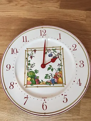 Rare Find Villeroy And Boch Plate Wall Clock Vintage Porcelain Vieux Luxembourg • $70