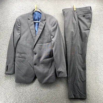 Vince Camuto 2 Piece Suit Adult Jacket 42L Gray Stretch Slim Fit Pants 34X32 Men • $82.20