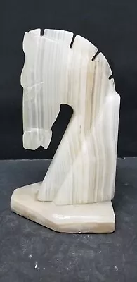 Onyx Alabaster Horse Head Bookend Art Deco Figurine 7 3/4  • $11.99