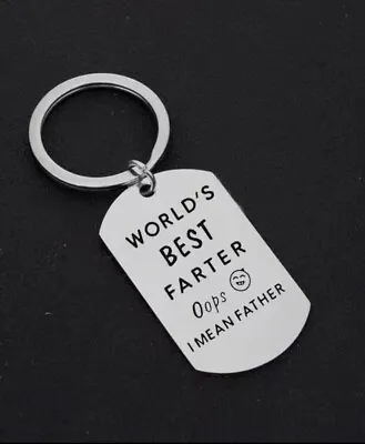  Worlds Best Farter I Mean Father  Keyring Funny Joke Dad Gift Christmas Fun • £1.50