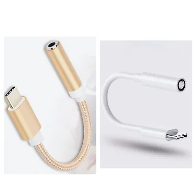 For Android Mac Devices - USB Type C Adapter To 3.5mm AUX Audio Headphone Jack • £4.59