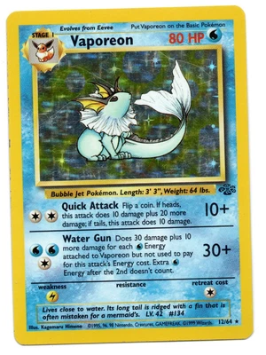 $7.93 • Buy Vaporeon - Jungle Set - 12/64 - Holo Foil Rare - Pokemon Card - Lightly Played