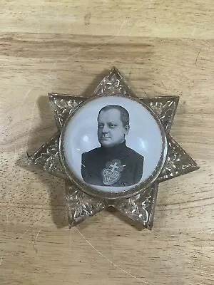 Antique Victorian Goofus Glass 7 Point Star Paperweight • $74.99