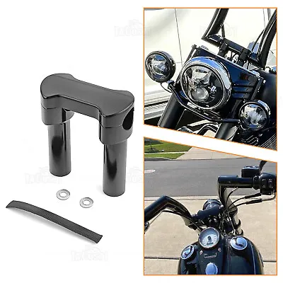 Gloss Black 2  4'' 6  Handlebar Risers Billet For Harley-Davidson 1-1/4  Clamp • $59.99