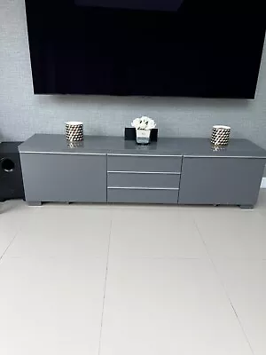 Grey Ikea Besta Burs TV Unit With Storage 180cm  • £50