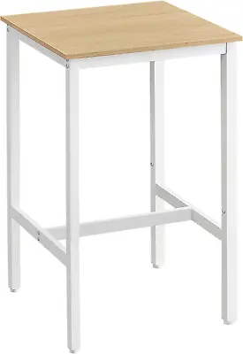 VASAGLE Bar Table Small Kitchen Dining High Top Pub Oak Beige + White  • $104.56