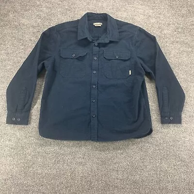 Eddie Bauer Button Up Shirt Mens Medium Blue Long Sleeve Pocket Flannel Classic • $17.99