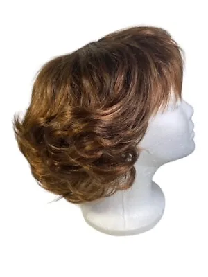 Wig Layered Flipped Ends Bangs Reddish  Brown Synthetic Unbranded Average NEW • $19.99