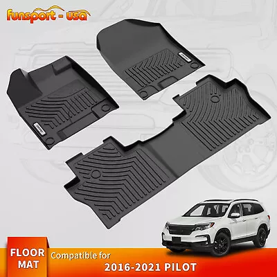 Floor Mats Liners For 2016-2022 Honda Pilot TPE  All-Weather 3D Molded Full Set • $55.99