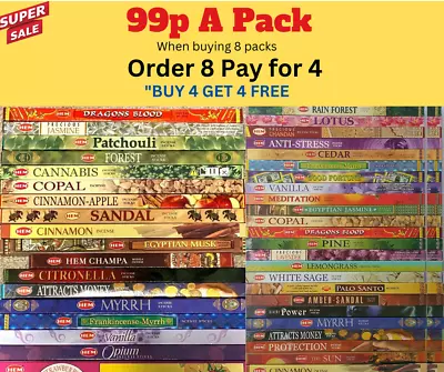 Hem Incense Stick Genuine Joss Insence Sticks Hex Mix & Match Scents 20 Sticks • £1.99