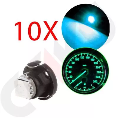 10X Ice Blue T5/T4.7 Neo Wedge LED A/C Climate Control Indicator Light Bulb Lamp • $8.01