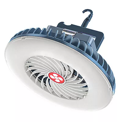 Portable Camping Fan  Lantern  Desk Fan USB Rechargeable 2400mAh V2M4 • $28.72