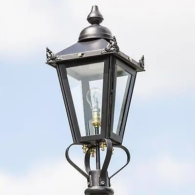 £74.50 • Buy New 60cm Black Victorian Steel Lantern Lamp Post Top