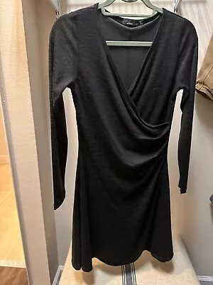 Prana Nadia Grey Faux Wrap Long Sleeve  Dress XS • $20