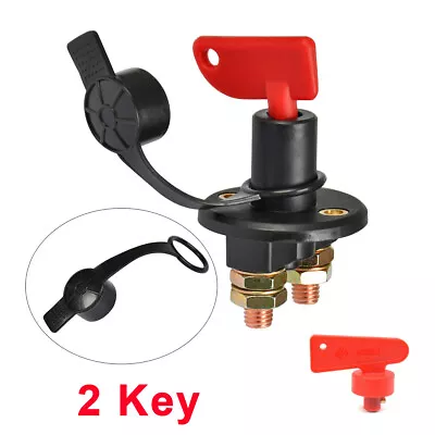 Universal 12V Battery Isolator Switch Cut Off Kill Switch Car Boat Truck 2 Key • £5.59