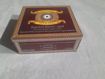 Perdomo Bourbon Barrel Aged Epicure Maduro Habano Wood Cigar Box Free Ship • $18.95