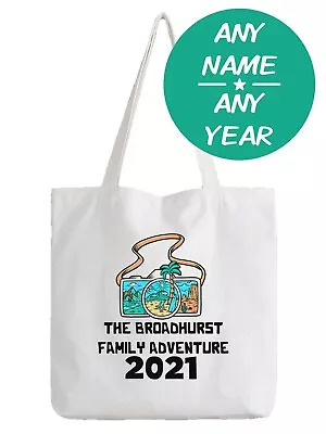 Holiday Surname Tote Bag Shopper Custom Gift Name Family Beach Any Name • £7.49