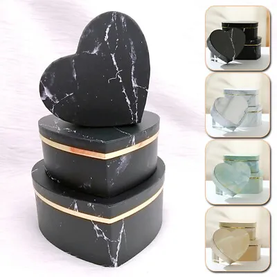 £13.07 • Buy 3*Heart Shaped Marbled Gift Box Candy Container Packaging Wedding Party DIY Case