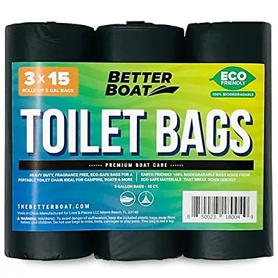 Better Boat 45 Portable Toilet Bags For Camping Boating Outdoors 100%  • $21.45