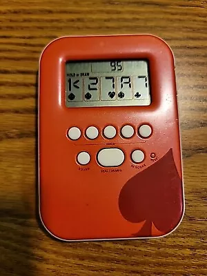 Radica Lighted Poker Handheld Travel Electronic Game 2008 Red Tested Works • $7.99