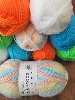 Job Lot Bundle Of Baby DK Knitting Yarns  Bright Rainbow Colours  10  X 100g • £22.99