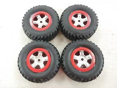 NEW Traxxas Slash 1/16 Scale MINI Short Course Truck Tires 12mm Hex Wheels Red • $29.99