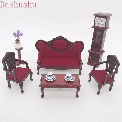 3PC Dollhouse 1/12 Vintage Furniture Miniature Accessory Sofa Chairs Living Room • $21.69